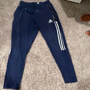 Adidas Dark Blue Joggers with White Stripes